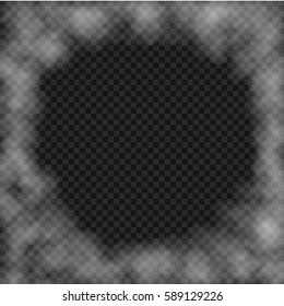 vector smoke or cloud isolated, transparent effect. White fog, mist or smog background.  