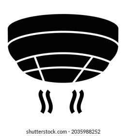 Vector Smoke Detector Glyph Icon Design
