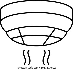 Vector Smoke Detector Outline Icon Design
