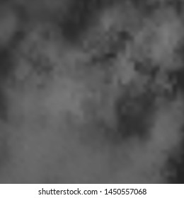 Vector Smoke or Fog Transparent Pattern on Dark Background. Cloud Special Effect. Natural Phenomenon, Mysterious Atmosphere or Mist of River.
