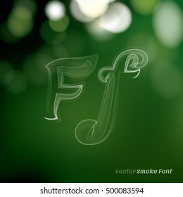 Vector Smoke Font. Letter F