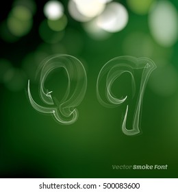 Vector Smoke Font. Letter Q