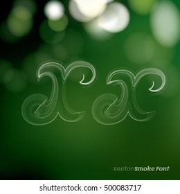 Vector Smoke Font. Letter X
