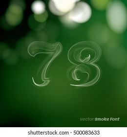 Vector Smoke Font. Number 7 and 8