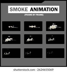 Vector Smoke FX Sprite Sheet Pack, Cloud, wind, Tea Steam, Smoke Explosion More, steam smoke, fog