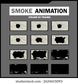 Vector Smoke FX Sprite Sheet Pack, Cloud, wind, Tea Steam, Smoke Explosion More, steam smoke, fog