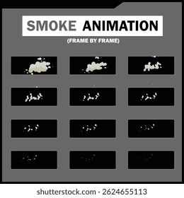 Vector Smoke FX Sprite Sheet Pack, Cloud, wind, Tea Steam, Smoke Explosion More, steam smoke, fog