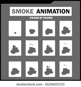 Vector Smoke FX Sprite Sheet Pack, Cloud, wind, Tea Steam, Smoke Explosion More, steam smoke, fog