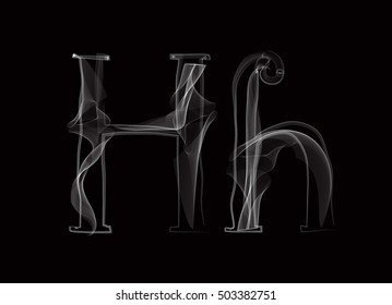 Vector Smoke Or Haze Letter Font Type, Two Letters. Halloween Style.