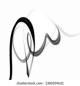 Vector smoke scribble sketch texture lines. Waves, vibration. Ink and water on white background