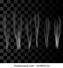 Vector Smoke Set on Checkered Background.