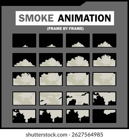 Vector Smoke, Steam, wind, Fire, Fog  Explosion Effects Sprite Sheet – Realistic  Cartoon Style VFX for Animation, Games, and Motion Graphics