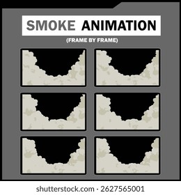 Vektor Rauch, Dampf, Wind, Feuer, Nebel Explosion Effekte Sprite Sheet - Realistische Cartoon Style VFX für Animation, Spiele und Motion Graphics