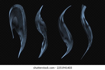 Vector smoke, wavy lines, virtual reality, design element, computer graphics, digital image, sign, grid, pattern.