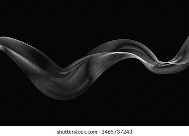 Vector smoke, wavy lines, virtual reality, design element, computer graphics, digital image, sign, grid, pattern.