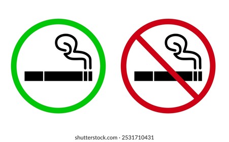 vector of smoking area and no smoking area signs