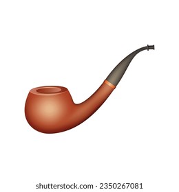 Vector smoking pipe vector icon isolated on white background.