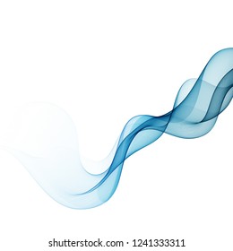 Vector smoky blue wave. Design element