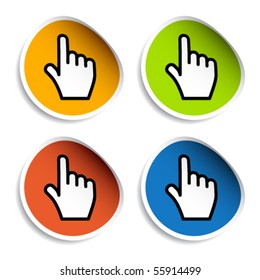 vector smooth cursor hand stickers