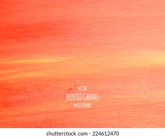 Vector smooth orange acrylic painted canvas background