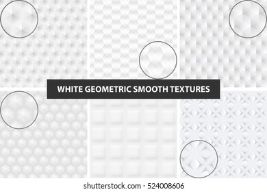Vector smooth seamless textures. White and gray.