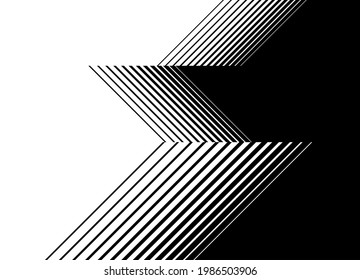 Vector smooth transition from black to white with thin broken lines. Modern striped background