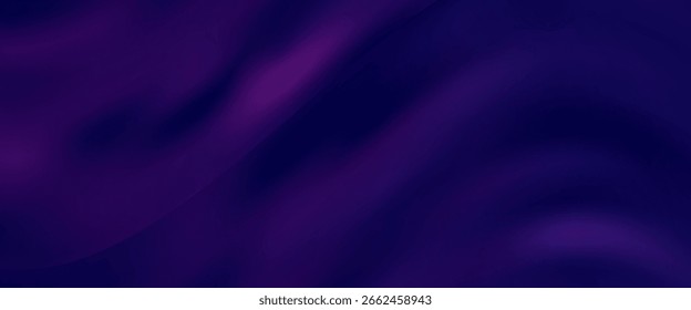 Vector smooth waves on dark background. Futuristic technology design backdrop with purple and blue gradient transition,vector