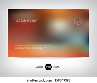 Vector smooth web banner, business card or flyer design. Blurry unfocused photographic effect. Soft and modern background. Light and minimal. 