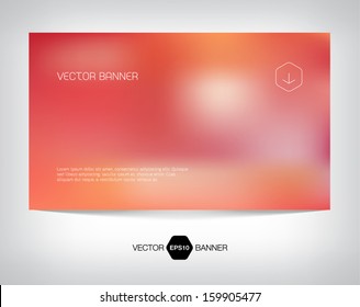 Vector smooth web banner, business card or flyer design. Blurry unfocused photographic effect. Soft and modern background. Light and minimal. 
