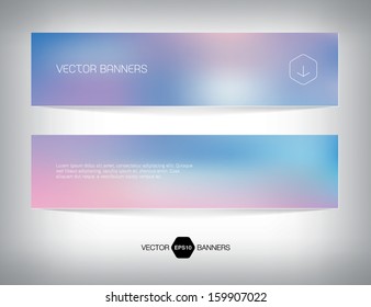 Vector smooth web banner, business card or flyer design. Blurry unfocused photographic effect. Soft and modern background. Light and minimal. 
