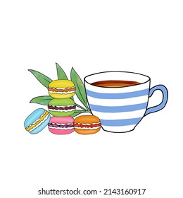 Vector snack and drink with white background.