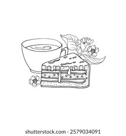 Vector snack and drink with white background.