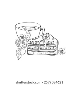 Vector snack and drink with white background.