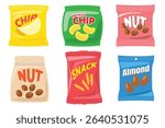 Vector Snack Packaging Set Chips