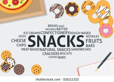 vector snacks concept,template