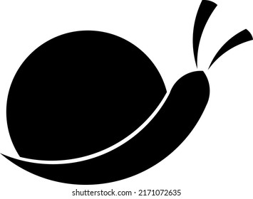 Vector snail icon on isolated white