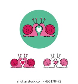 Vector snail icon.Vector illustration of cute snail lovers.