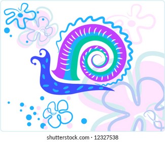 Vector. Snail illustration. Decorative element