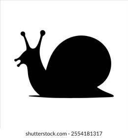 Vector snail silhouette illustration design on white background.