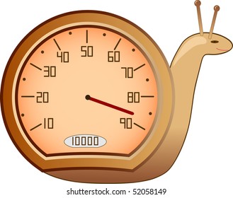 vector Snail with speedometer instead of shell