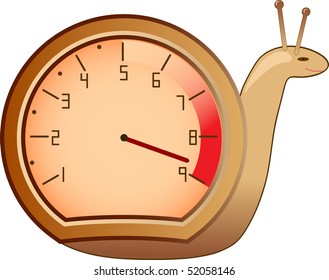 vector Snail with tachometer instead of shell