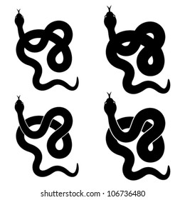 vector snake black silhouettes