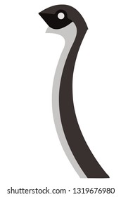 Vector snake created on white background