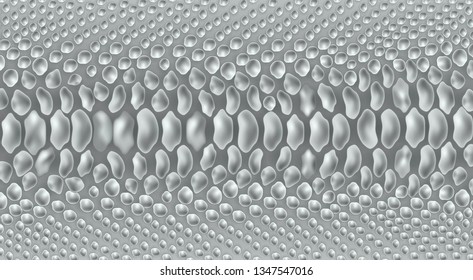 Vector snake, crocodile reptile skin texture background. Grey animal leather, alligator textured surface for fabric fashion design. Fabric natural material for decoration.