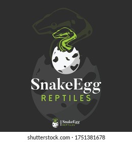 Vector Snake Egg, Reptile Breeder Logo Graphics.