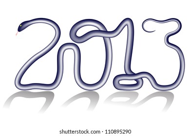 Vector snake inscription 2013 as New Year symbol.