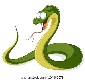 Vector snake isolated on white background