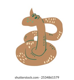 Serpiente de Vector aislada sobre fondo blanco. Dibujado a mano ilustración