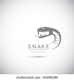 vector snake logo template. danger snake icon. viper black silhouette