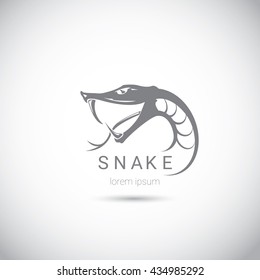 vector snake logo template. danger snake icon. viper black silhouette